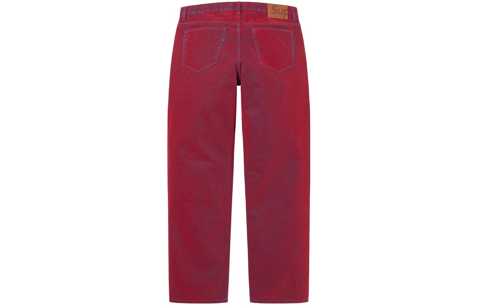 Supreme SS23 Week 4 Flocked Regular Jean Pants 'Red' SUP-SS23-093