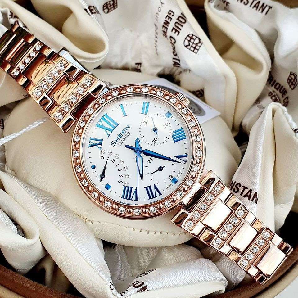 CASIO SHEENSeries es Rose-Golden Rose Gold Analog SHE-3043BPG-7A