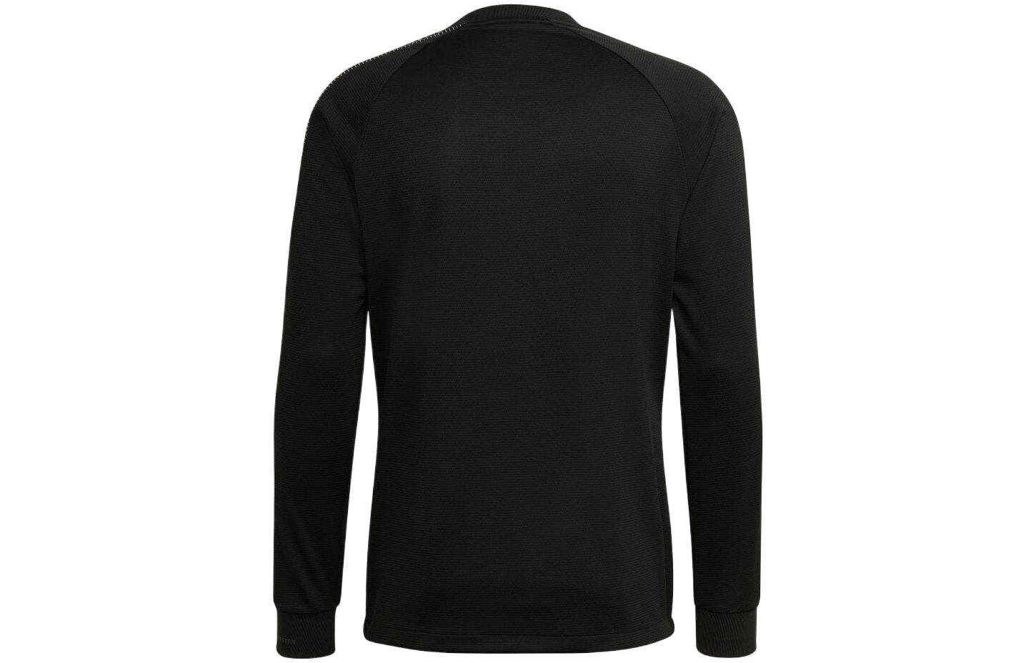 Men's adidas Stripe Round Neck Long Sleeves Black T-Shirt HG7747
