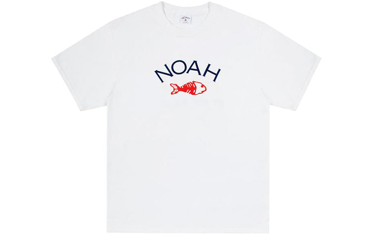 NOAH NYC Fishbone Logo Tee White Logo Tee T29SS19WHT
