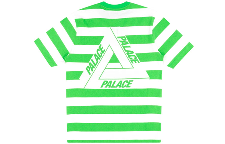 Men's PALACE White Green Stripe Round Neck Short Sleeve 'Green White' P17ES014T