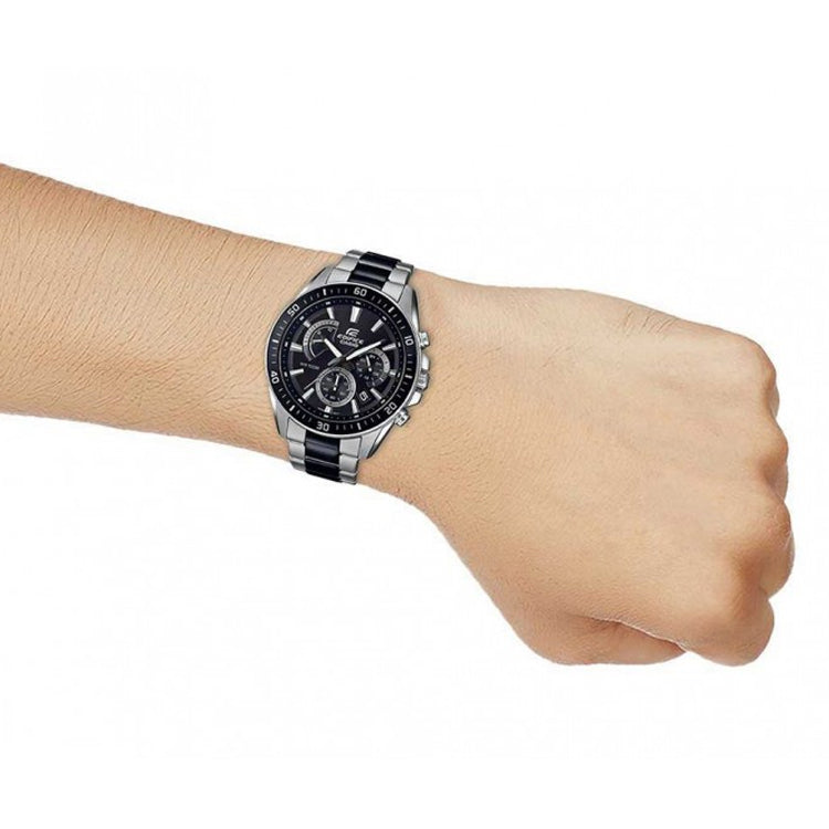 CASIO EDIFICE Quartz Waterproof Stainless Steel Strap Mens Black Analog EFR-552SBK-1A