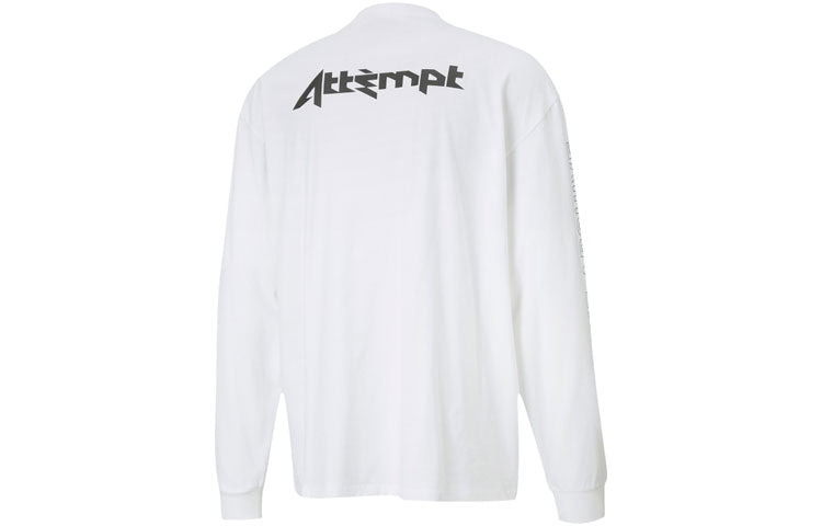 PUMA x ATTEMPT Crossover logo Printing Round Neck White 598274-02