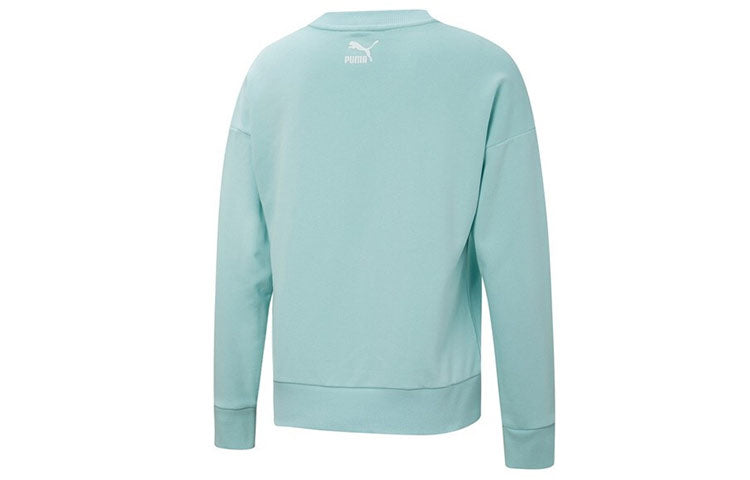 (WMNS) PUMA Graphic Logo Printing Round-neck SweatshirtBlue 534416-76
