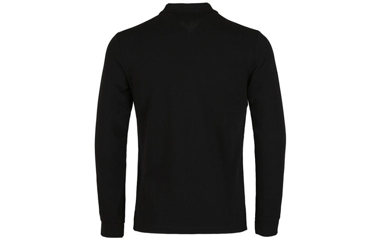 Men's Burberry Collar Long Sleeves Polo Shirt Black 80271071