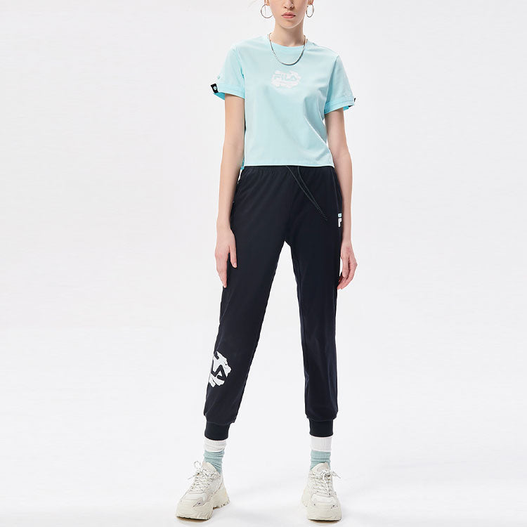 FILA FUSION Logo Printing Round Neck Sports Short Sleeve Light Blue T11W133104F-LB