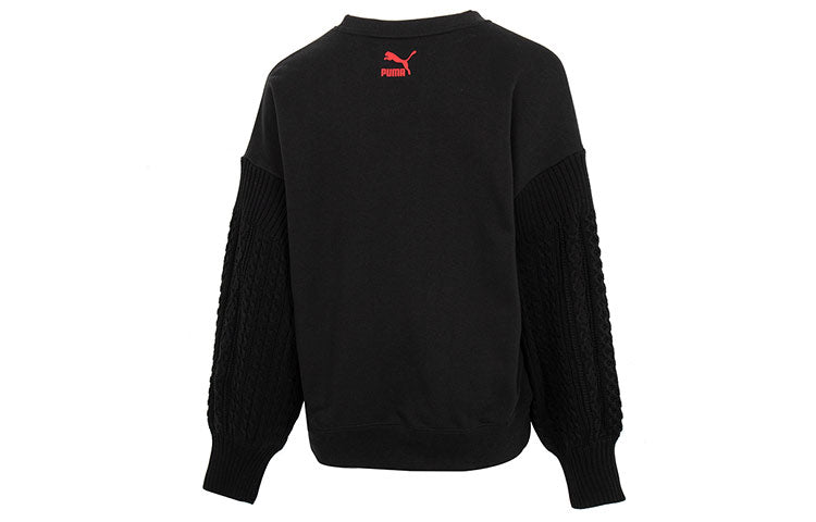 (WMNS) PUMA Crew Neck Sweatshirt 'Black' 537968-01