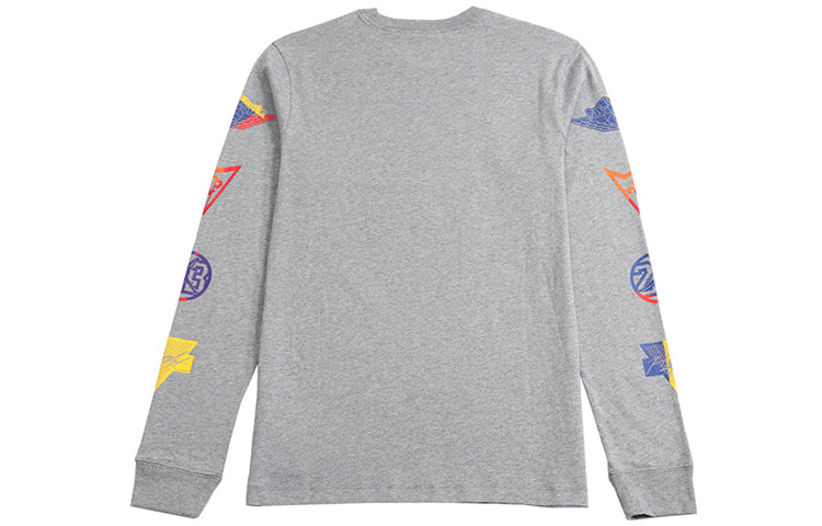Air Jordan Basketball Colorful Logo Athleisure Casual Sports Long Sleeves Gray AT8939-091
