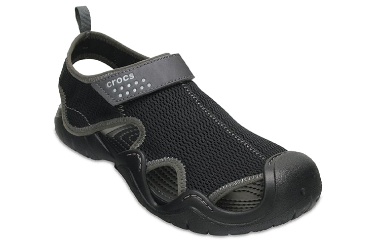 Crocs Swiftwater Sandals 'Black Light Grey' 203967-02S