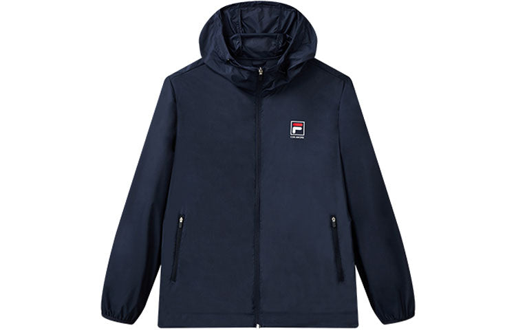 FILA Logo Printing Casual hooded Thin and light Jacket Blue F51M128712F-NV