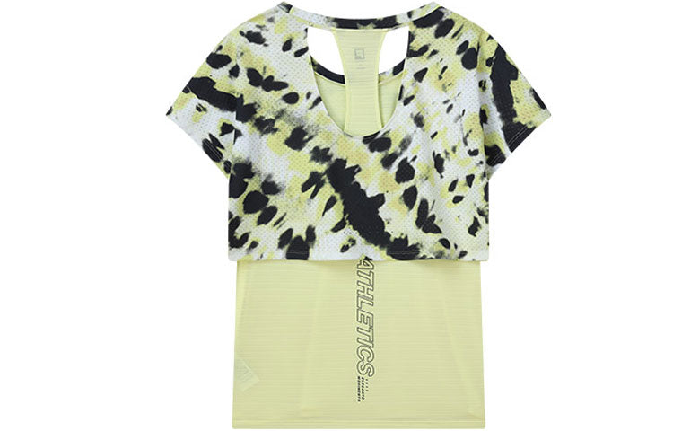 (WMNS) FILA Athletics Casual Sports Breathable Short Sleeve Green A11W122102F-YE