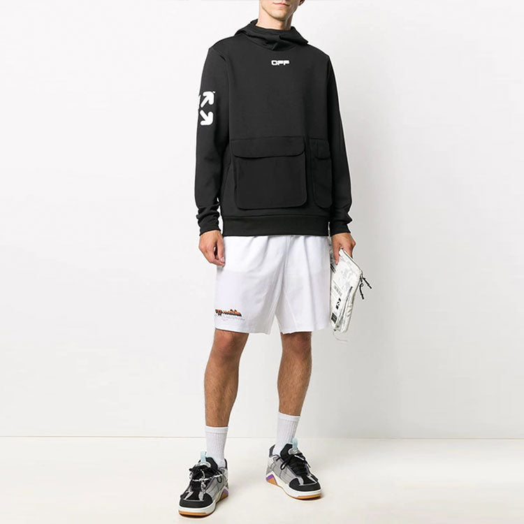 Men's Off-White Logo Waist Arrow Shorts White OMVH007I20FAB0010110