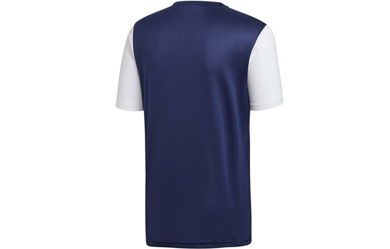 adidas Colorblock Training Sports Soccer/Football Short Sleeve Blue White DP3232