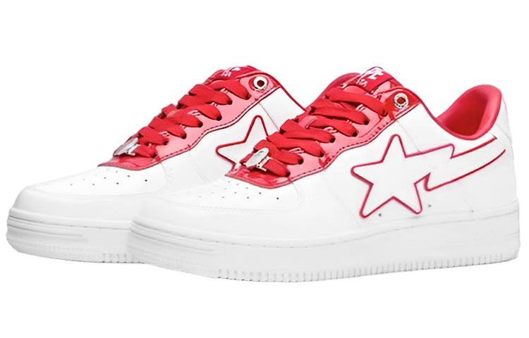 A BATHING APE Bape STA Leather Low 'Red' 1J30-191-017-RED