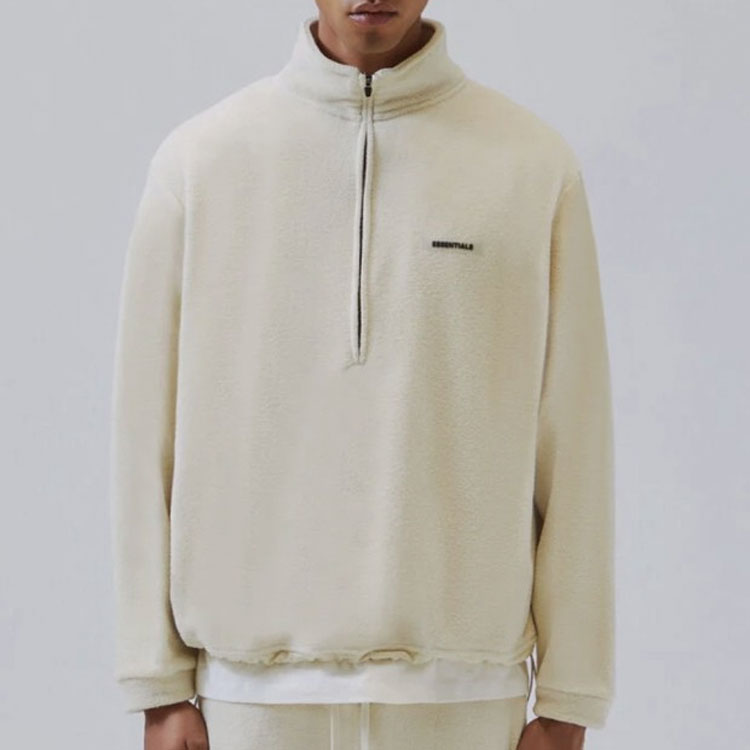 Fear of God Essentials SS20 Polar Fleece Half-Zip Sweater Buttercream FOG-SS20-277