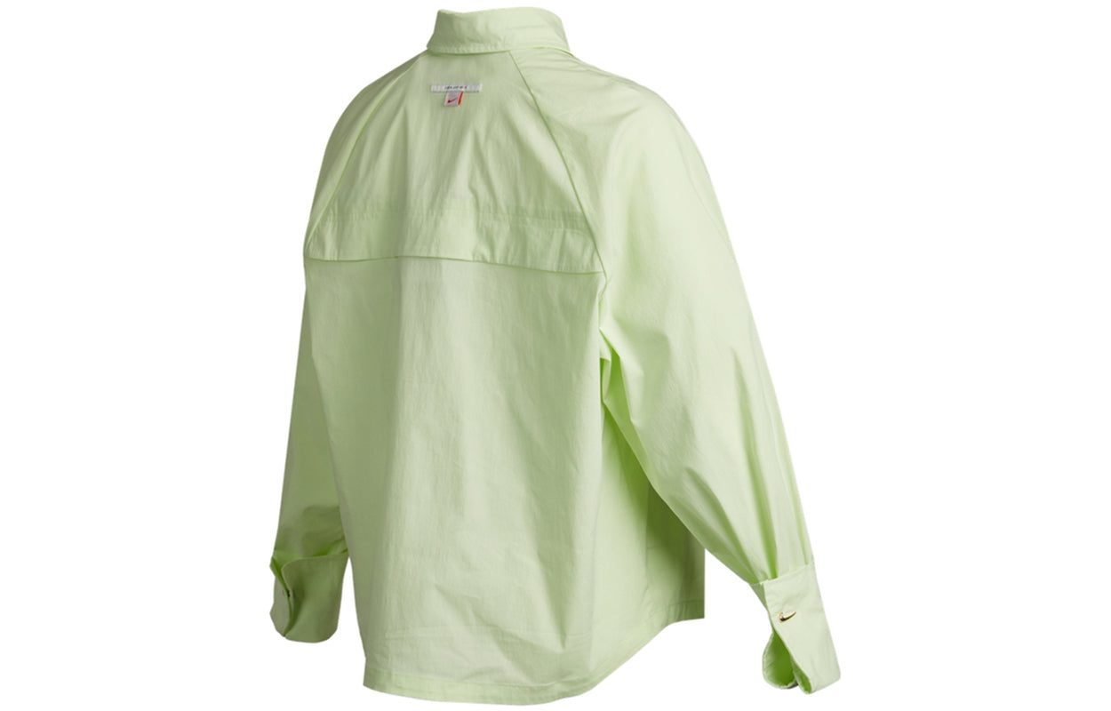 (WMNS) Nike Sportswear Icn Clsh Wvn Ls Top Causual Sports Ventilate Long Sleeve Shirt Green Yellow DD5051-303