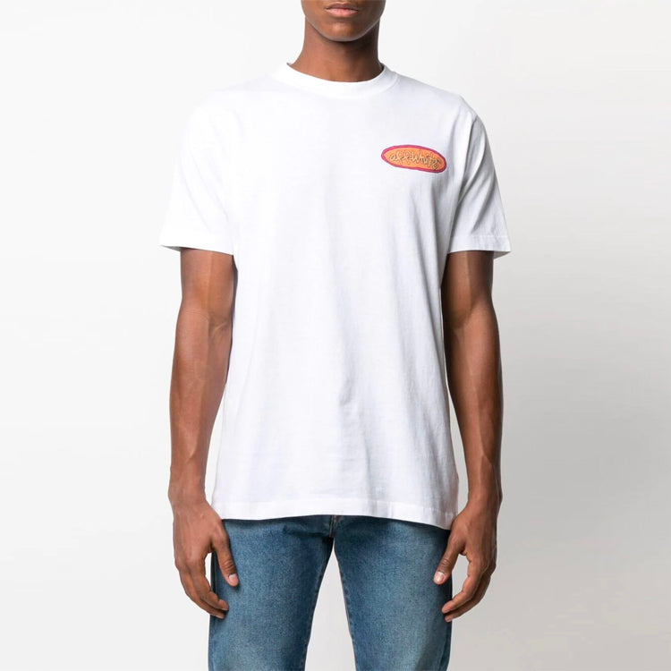 Off-White SS21 Alphabet Printing Loose Round Neck Short Sleeve Version White OMAA027S21JER0160184