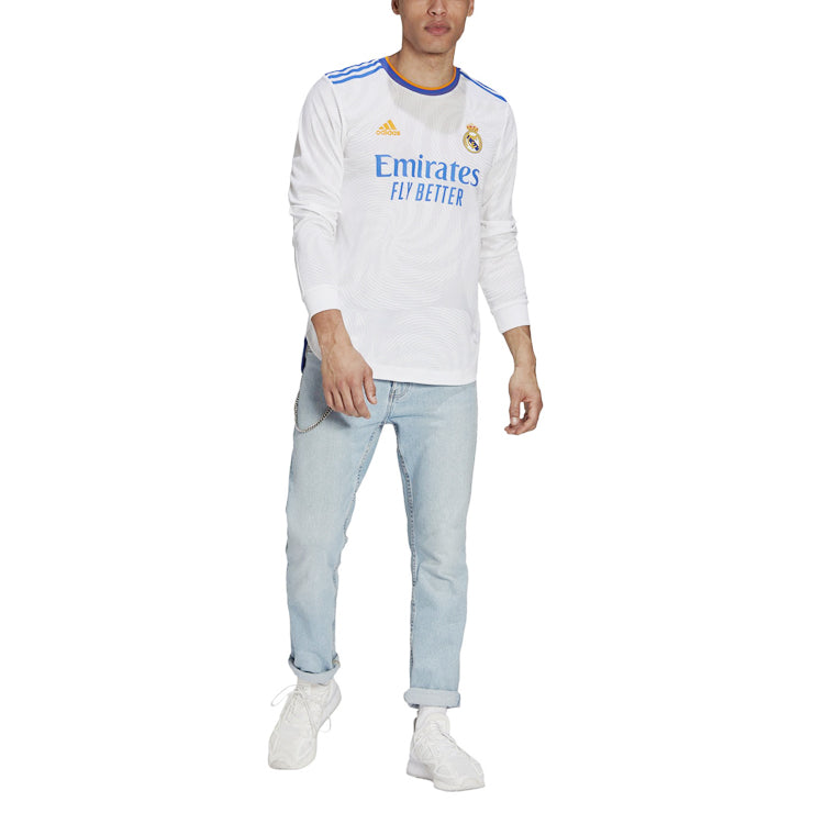 adidas Real Madrid 2021/22 Authentic Home Jersey Asia Sizing 'White Blue' GR3995