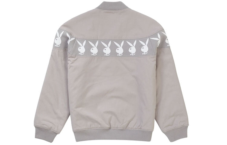 Supreme SS19 Supreme x Playboy Crew Jacket Grey SUP-SS19-499