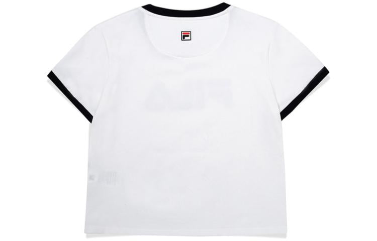 (WMNS) FILA FUSION Funny Logo Printing High Waist Short Sleeve White T-Shirt T11W033104F-WT