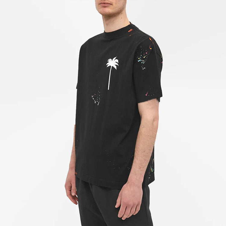 Palm Angels PXP Painted Classic Tee 'Black White' PMAA001S22JER0031001