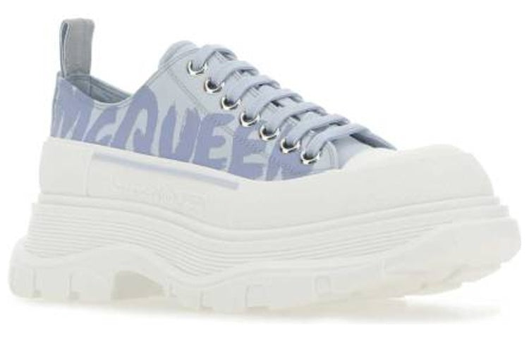 (WMNS) Alexander McQueen Tread Slick Low Lace Up Graffiti Shoes 'Blue White' 708753W4RQ24632