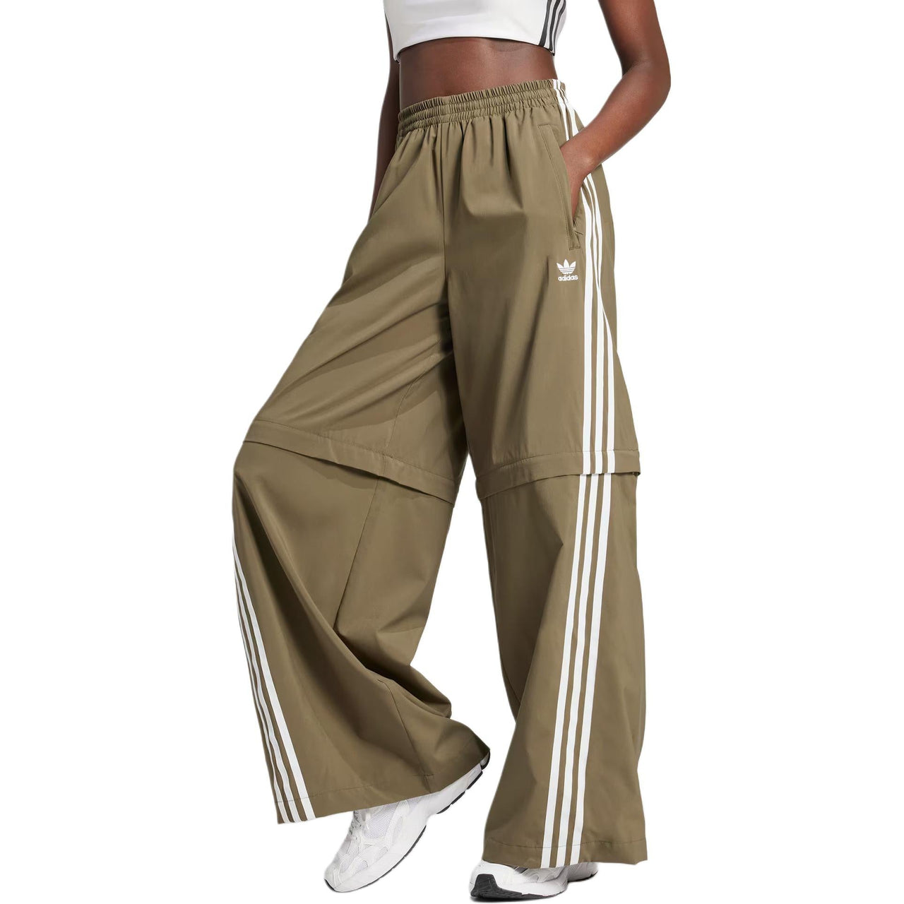 (WMNS) adidas Adilenium Season 2 Oversized Zip-Off Track Pants Asia Sizing 'Olive Strata' JM9255