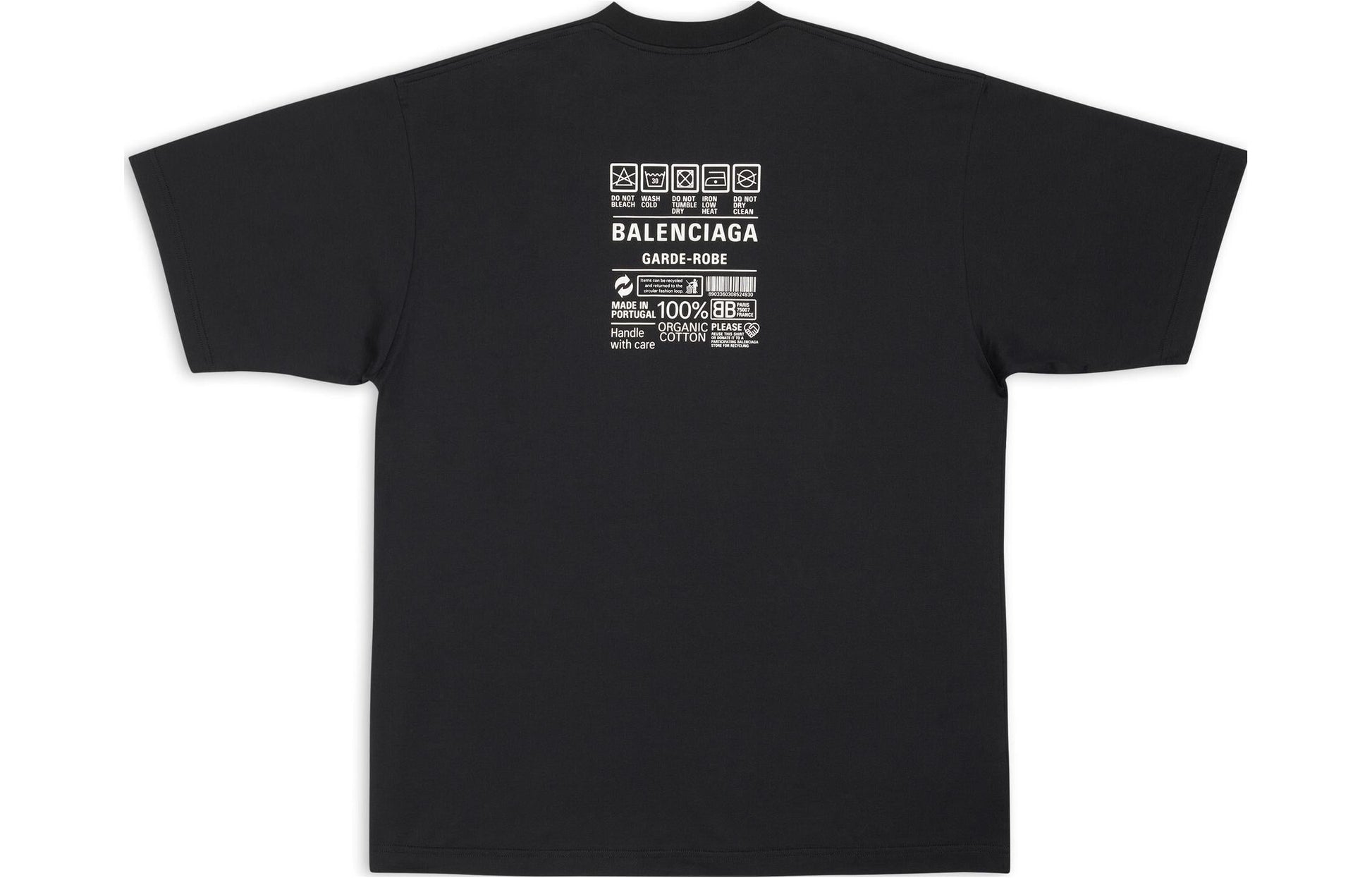Balenciaga Care Label T-shirt Medium Fit 'Black' 724514TNVL91070