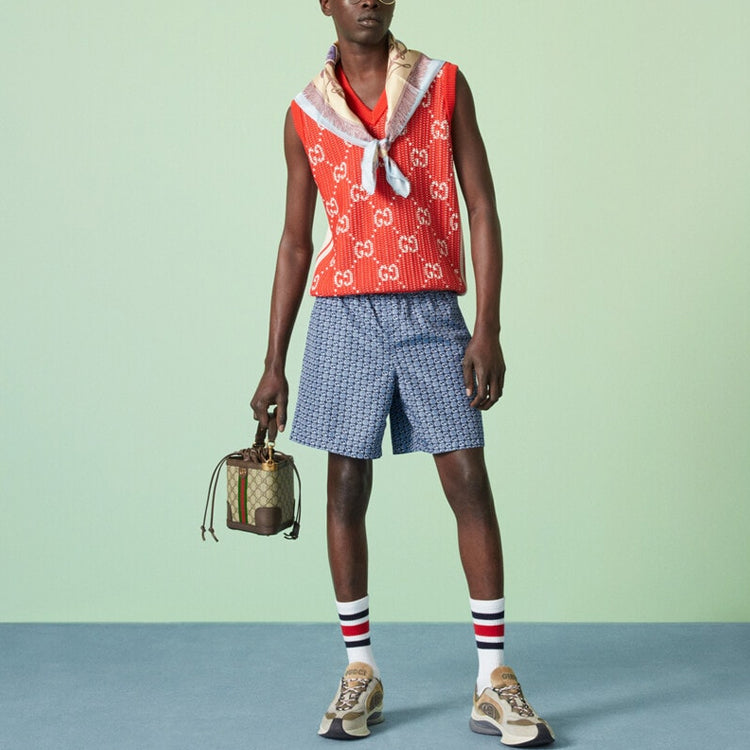 Gucci Interlocking G Print Nylon Swim Shorts 'Blue' 742958-XHAH9-4734
