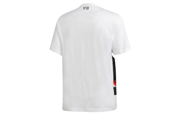 Men's Y-3 Printing Casual Round Neck Short Sleeve White T-Shirt GK4389