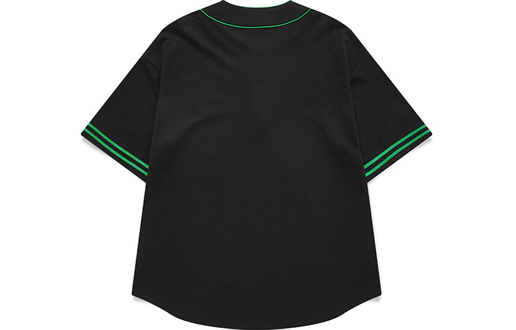 Men's FILA FUSION Contrasting Colors Logo Loose Sports Short Sleeve Black T11M132103F-BK