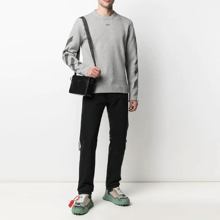 Off-White SS21 Arrows Stripe Knit Version Gray OMHE023S21KNI0010807