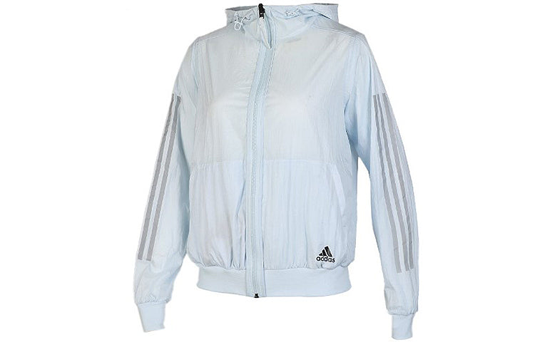 (WMNS) adidas Casual Sports Hoodie Windbreaker Jacket Blue FK3521