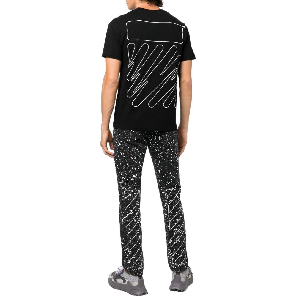 Men's Off-White SS22 Back Print Short Sleeve Black T-Shirt OMAA027F22JER01610011001
