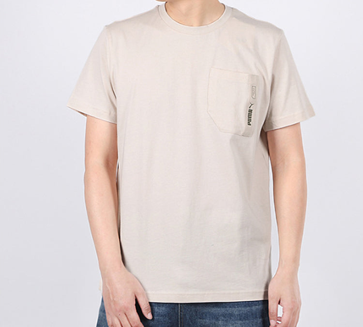 PUMA Breathable Round Neck Short Sleeve Khaki 583863-65