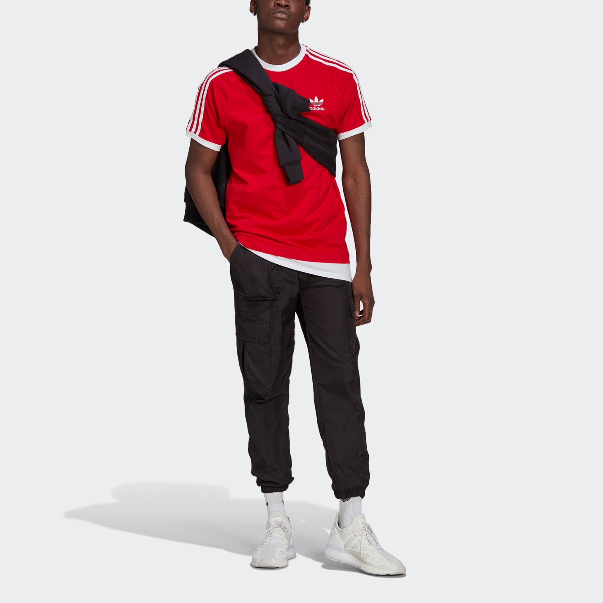adidas originals 3-Stripes Tee Classic Sports Short Sleeve Red GN3502