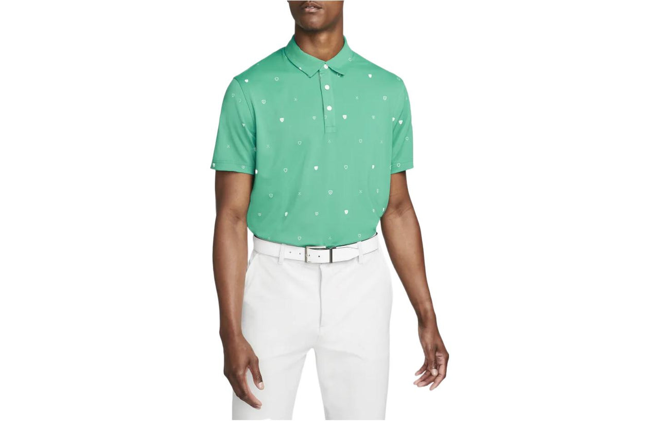 Men's Nike Logo Printing Short Sleeve Green Polo Shirt DH0646-370