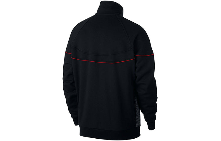 Air Jordan Retro 3 Vault Half Zipper Stand Collar Casual Sports Jacket Tops Black 914522-010