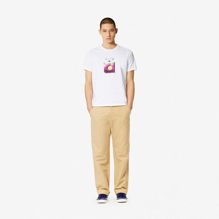 Men's KENZO SS21 Printing Short Sleeve White T-Shirt F955TS0184SD-01