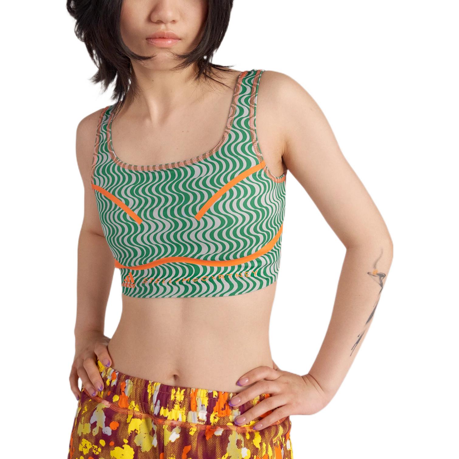 (WMNS) adidas by Stella McCartney TruePurpose Printed Crop Top Asia Sizing 'Green Orange' HI6036