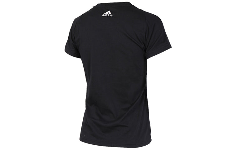 (WMNS) adidas Classic Large logo Printing Short Sleeve Black B45786