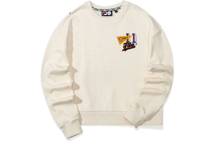 (WMNS) Fila Back Logo Printing Sports Round Neck Hoodie White T11W035204F-IV