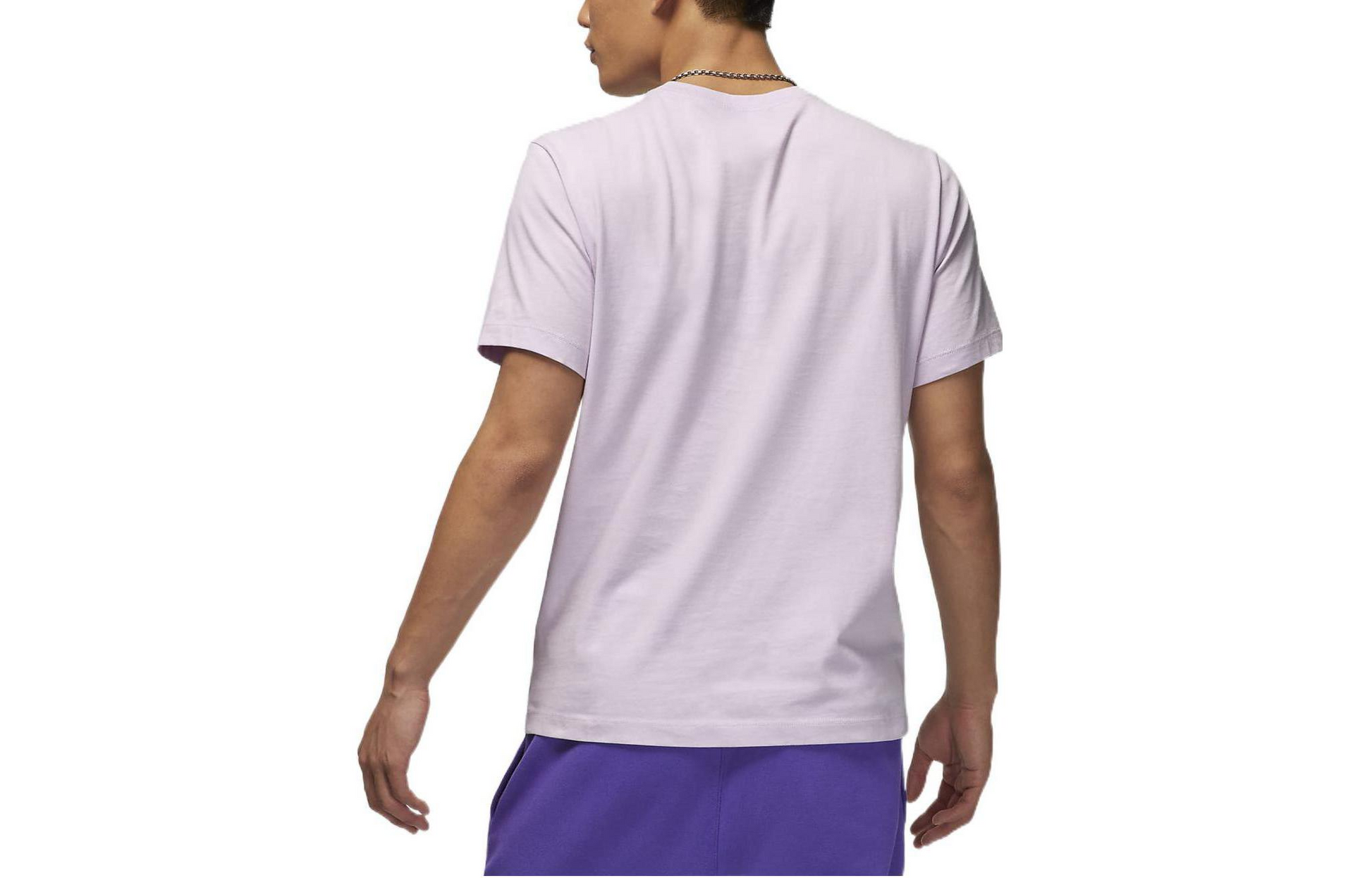 Air Jordan Solid Color Round Neck Embroidered Short Sleeve T-Shirt Men's Purple Red DC7486-530