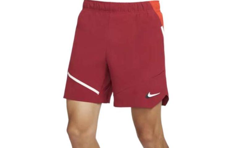 Men's Nike SS22 Logo Printing Elastic Waistband Tennis Red Shorts DD8312-690