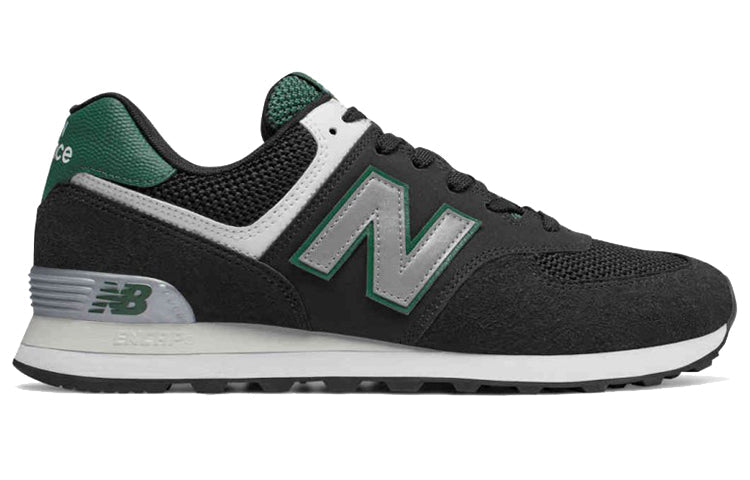 New Balance 574 Series Pebbled Sport Sneakers Black/Green ML574SRA