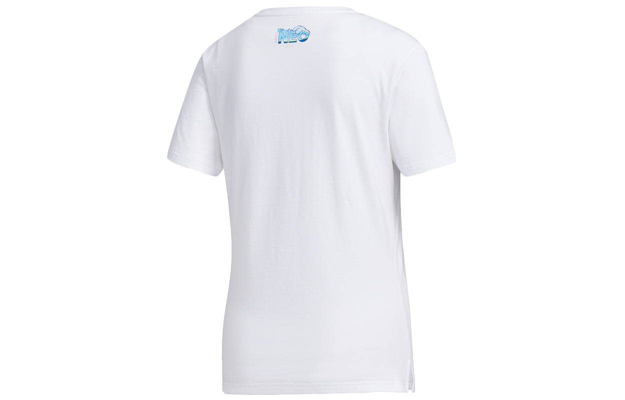 (WMNS) adidas neo x Disney Crossover Donald Duck Casual Sports Round Neck Short Sleeve White GJ5652