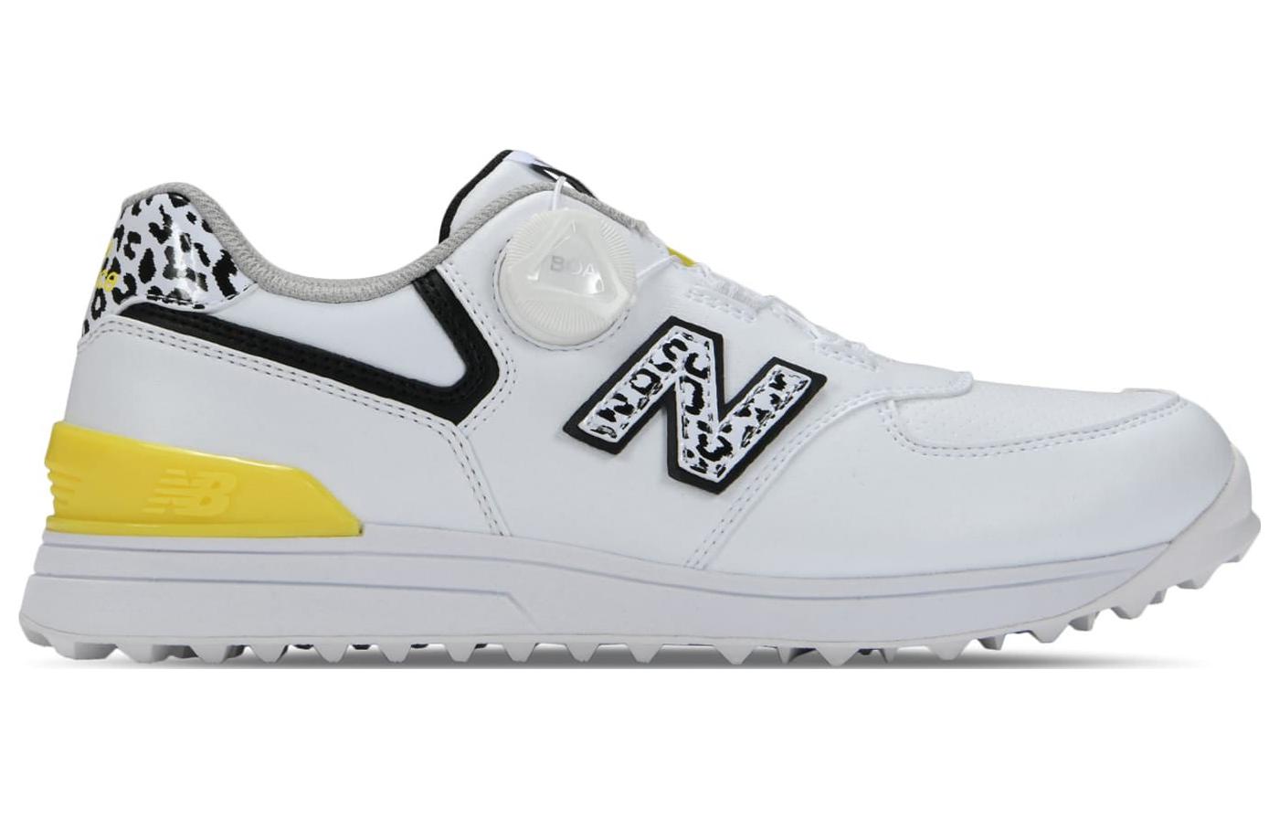 (WMNS) New Balance 574 BOA 2E Golf Shoes 'White Black Yellow' WGBS574A