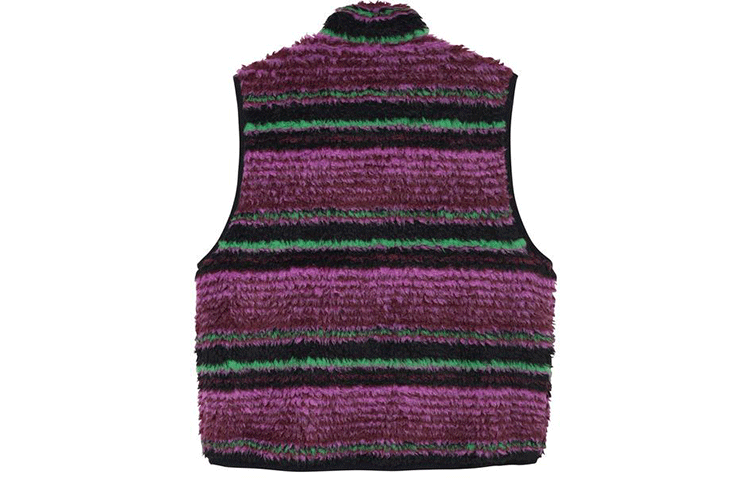 Stussy Striped Sherpa Vest 'Grape' 118468