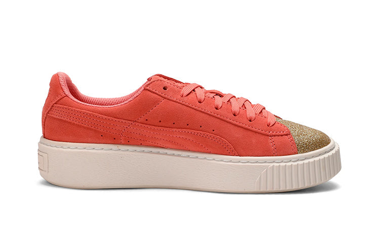 PUMA Suede Platform Glam Jr Pink/Gold 364921-05