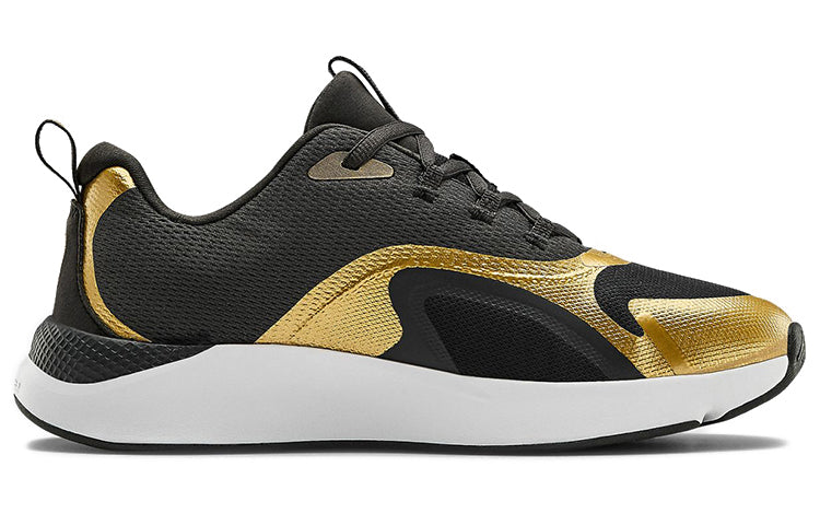 (WMNS) Under Armour Charged Rc Mars Metallic Sports Shoes Black/Gold 3023577-101